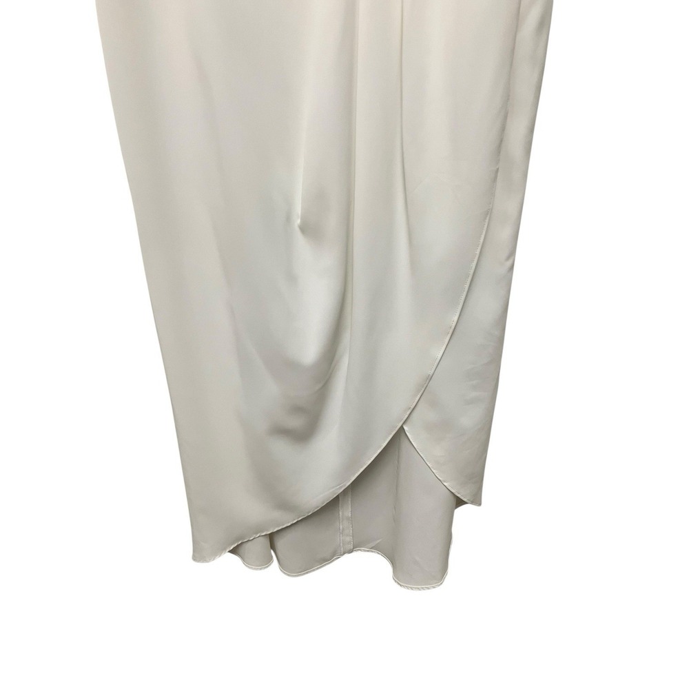 LULUS White Reinette Party Lightly Pleated Tulip Split V Neck Slip Dress Large - Picture 10 of 11
